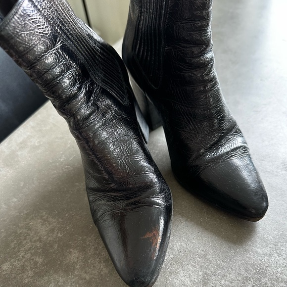 Yves Saint Laurent Black Ankle Boots, Size 37 - Picture 5 of 14